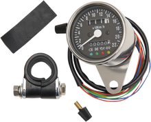 DRAG SPECIALTIES KPH Mini Mechanical Speedometer with LED Indicators - Black Face - 2:1 Ratio - 2.4" 21-6818LEDPB