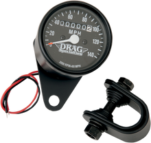 DRAG SPECIALTIES 2.4" MPH Mini LED Mechanical Speedometer/Indicators - Black Housing - 2:1 - Black 21-6805BDS1