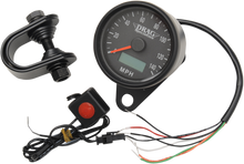 DRAG SPECIALTIES Programmable Mini Electronic Speedometer with Odometer/Tripmeter - 2.4" - Matte Black 21-6893BDSNU