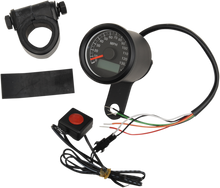 DRAG SPECIALTIES Programmable Mini Electronic Speedometer with Odometer/Tripmeter - 1.87" - Black 21-6899BNU