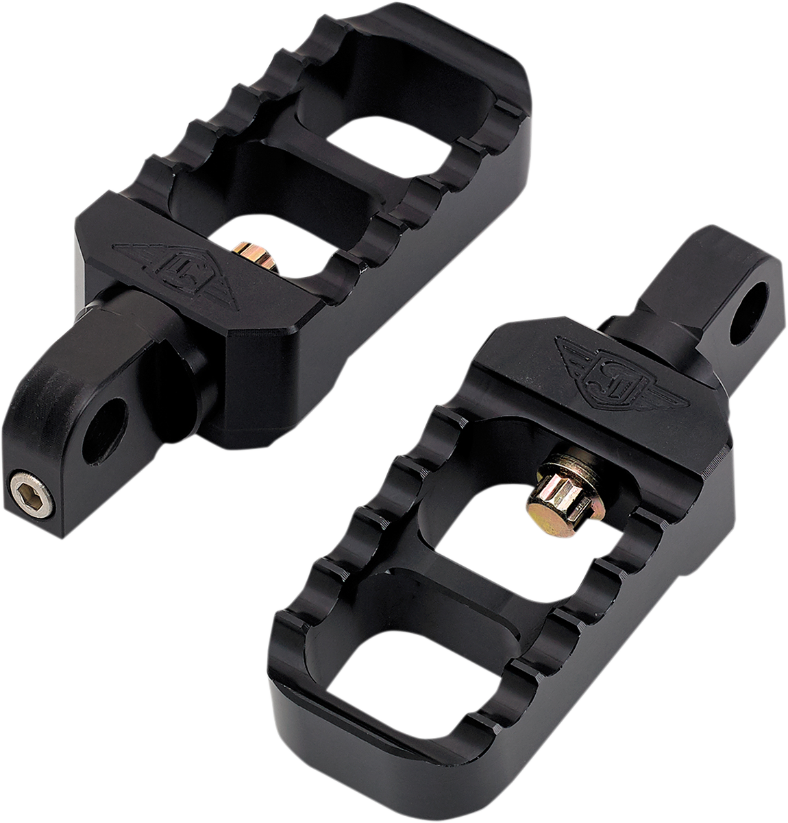 JOKER MACHINE Adjustable Serrated Foot Pegs - Stubby - Black 08-642-1B