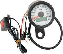 DRAG SPECIALTIES Programmable Mini Electronic Speedometer with Odometer/Tripmeter - 1.87" - Black 21-6899BWNU
