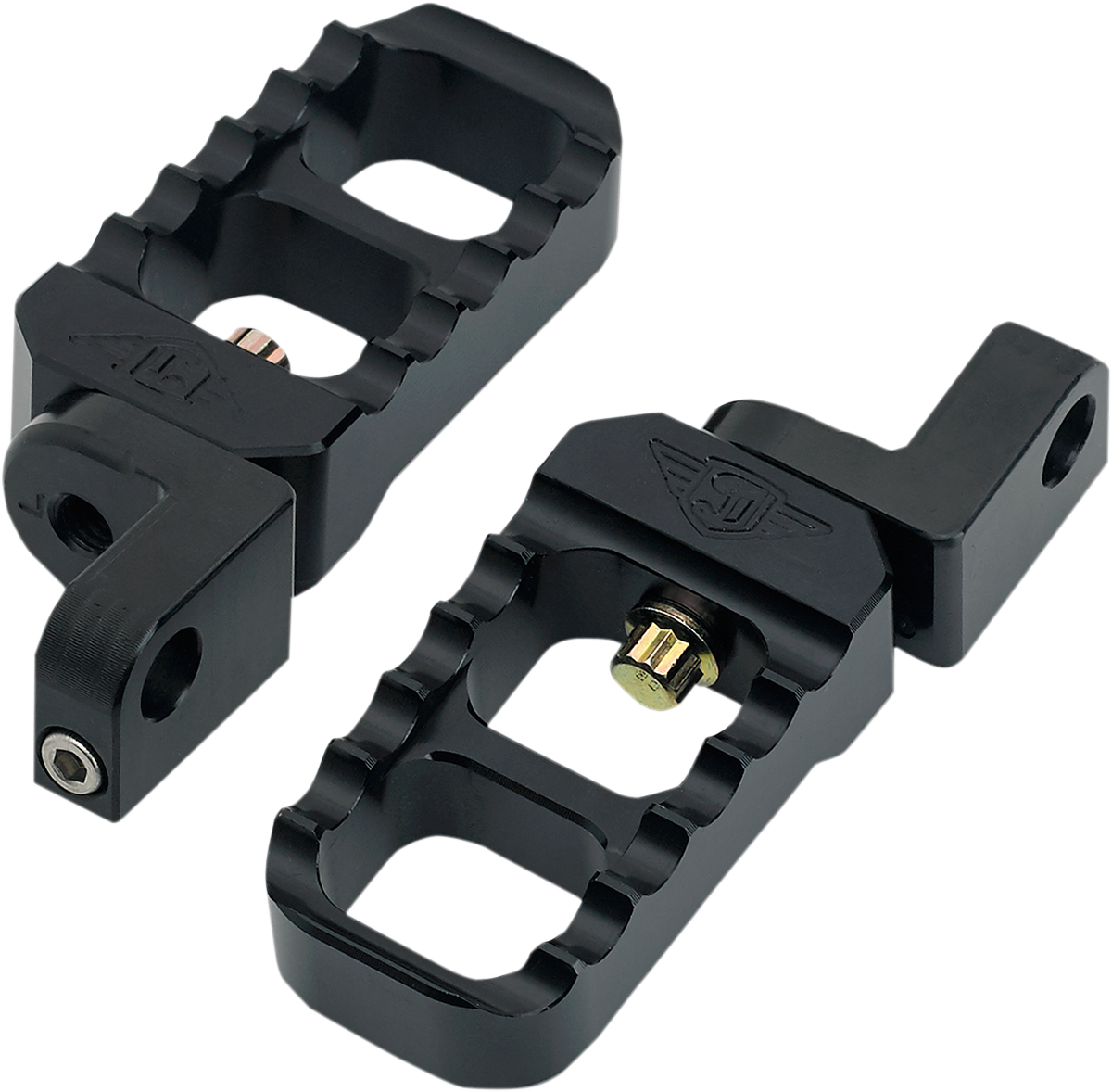 JOKER MACHINE Adjustable Serrated Foot Pegs - Stubby - Black - XL 08-642-3B