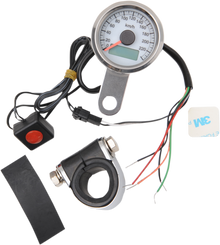 DRAG SPECIALTIES Programmable Mini Electronic Speedometer with Odometer/Tripmeter - 1.87" - Polished 21-6899AWDS