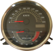 DRAG SPECIALTIES Electronic Speedometer/Tachometer - Stock Look - 220 KPH/8000 rpm T21-6986A