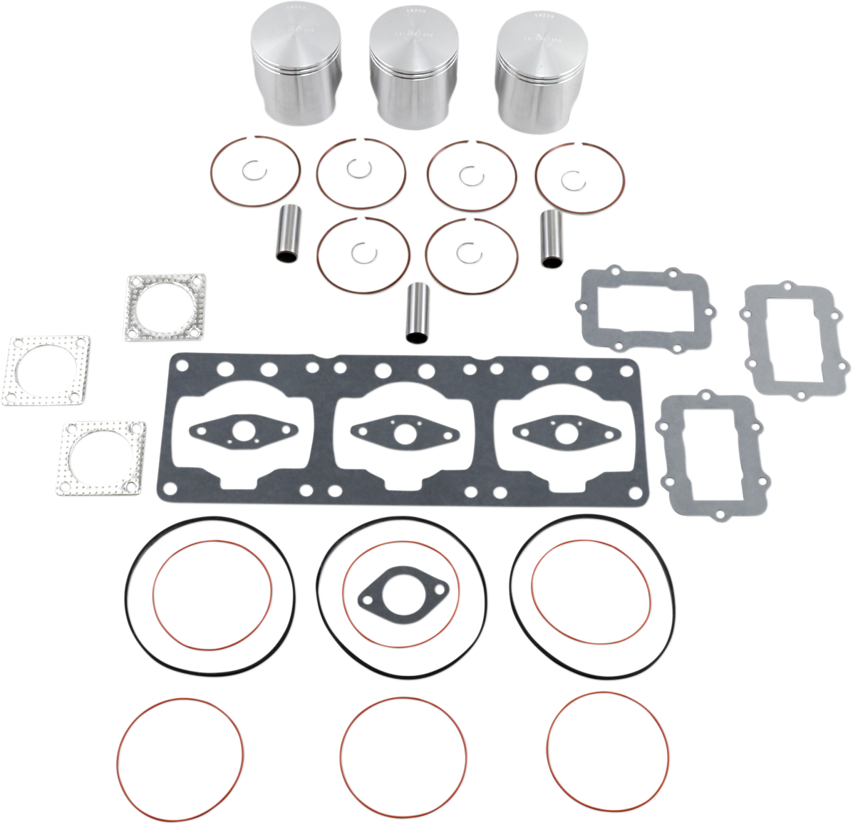 WISECO Piston Kit with Gaskets - 74.50 mm - Overbore to 889 cc/809 Engine Type - Ski-Doo SK1295