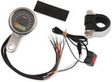 DRAG SPECIALTIES Programmable Speedometer with Indicator Lights - Natural - 140 MPH LED Black Face - 1-7/8" 77759
