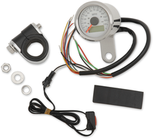 DRAG SPECIALTIES Programmable Speedometer with Indicator Lights - Natural - 140 MPH LED White Face - 1-7/8" 77759W