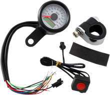 DRAG SPECIALTIES Programmable Speedometer with Indicator Lights - Gloss Black - 140 MPH LED White Face - 1-7/8" 77902W