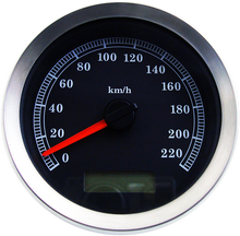 DRAG SPECIALTIES Programmable Speedometer - Black Face - KM/H 83101B