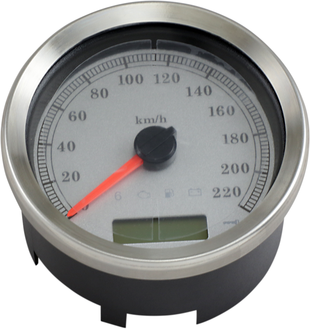 DRAG SPECIALTIES Programmable Speedometer - Silver Face - KM/H 83101S