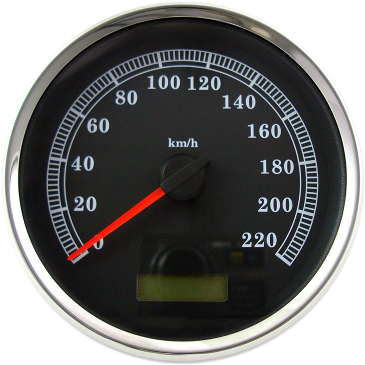 DRAG SPECIALTIES Electronic Speedometer - Black - 220 KPH 83105B