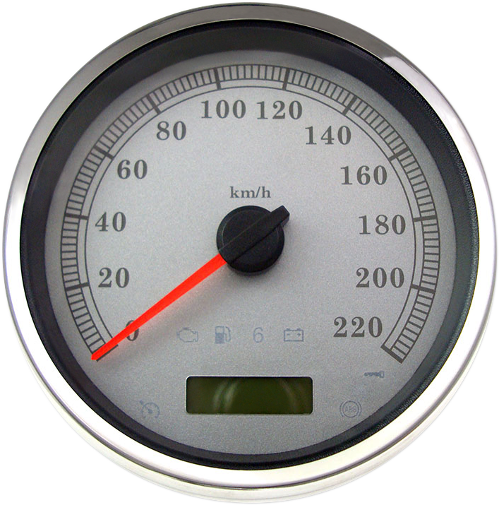 DRAG SPECIALTIES Electronic Speedometer - Silver - 220 KPH 83105S