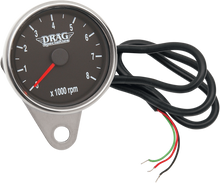 DRAG SPECIALTIES Mini Electronic Tachometer - Polished - Backlit LED Black Face - 2.4" 21-6894DS