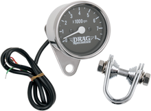 DRAG SPECIALTIES 2.4" Mini Electronic Tach - Stainless Steel Housing - Backlit LED Black Face 21-6930DSLEDB