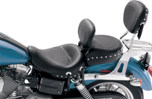 MUSTANG Wide Solo Seat - With Backrest - Black - Studded w /Concho - FXD '06-'17 79346