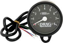 DRAG SPECIALTIES 2.4" Mini Electronic 8000 RPM Tachometer - Black Housing - Black Face 21-6910BNUDS1