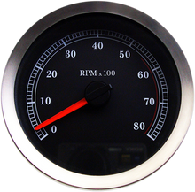 DRAG SPECIALTIES 4" Electronic Tachometer - Black Face 83114B