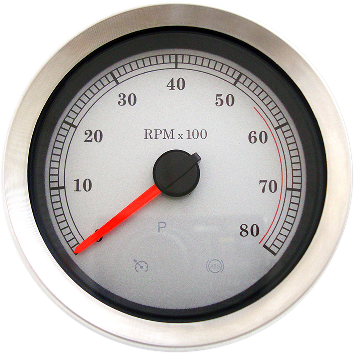 DRAG SPECIALTIES 4" Electronic Tachometer - White Face 83114S