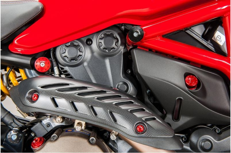 CNC Racing Carbon Fiber Exhaust Heat Shield for Ducati Monster 821 and 1200