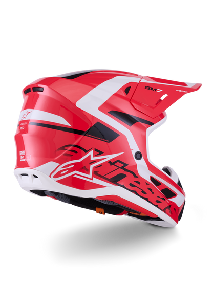Sm7 Deed Helmet Red/Blk/Wht Glossy Sm