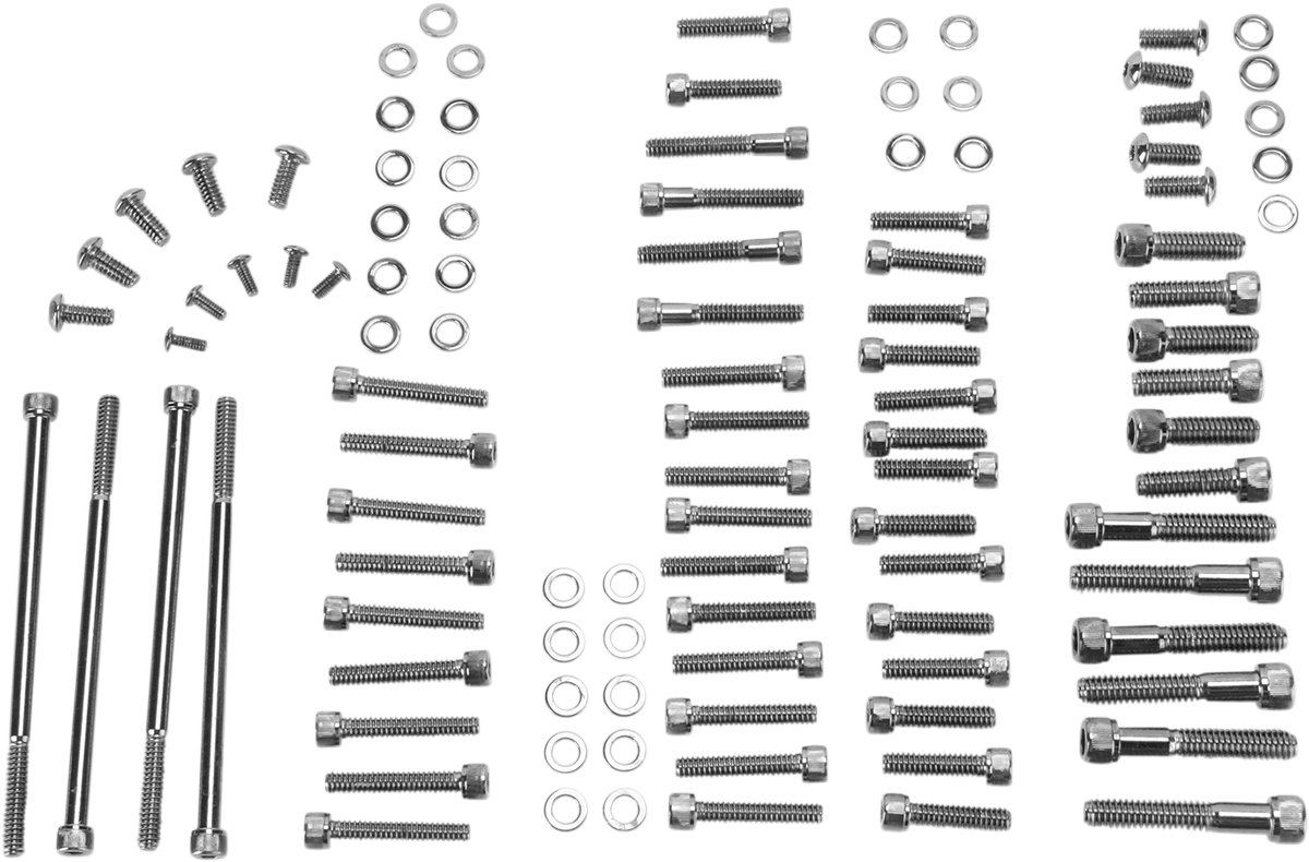 DRAG SPECIALTIES Bolt Kit - Complete Motor - Smooth/Socket-Head - Black/Chrome - '07-'17 Softail/Dyna MK699SBK