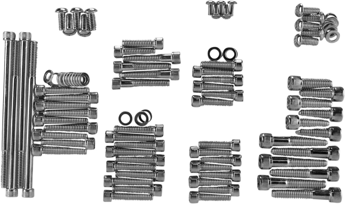 DRAG SPECIALTIES Bolt Kit - Complete Motor - Knurled/Socket-Head - Black/Chrome - '07-'16 Touring MK700BK