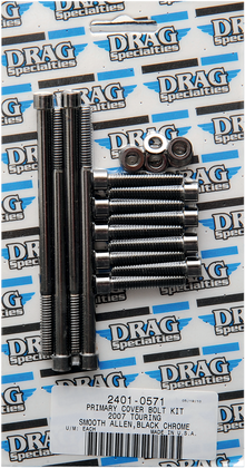 DRAG SPECIALTIES Bolt Kit - Primary Cover - Smooth - Black/Chrome - '07-'16 Touring MK673SBK