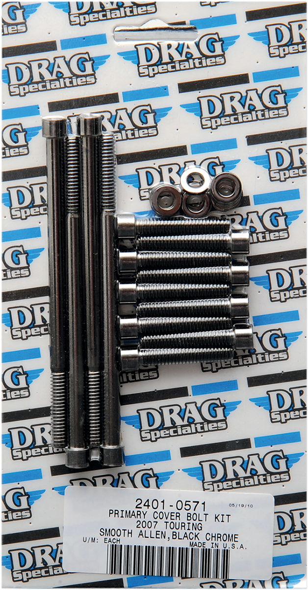 DRAG SPECIALTIES Bolt Kit - Primary Cover - Smooth - Black/Chrome - '07-'16 Touring MK673SBK