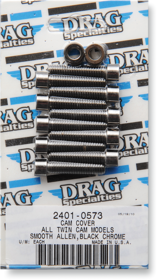 DRAG SPECIALTIES Bolt Kit - Cam Cover - Smooth - Black/Chrome - '99-'17 Twin Cam MK373SBK