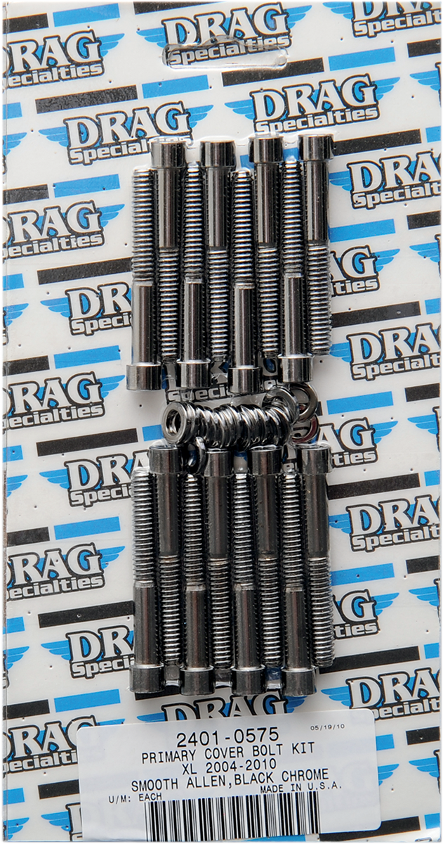 DRAG SPECIALTIES Bolt Kit - Primary Cover - Smooth - Black/Chrome - '04-'21 Sportster MK685SBK