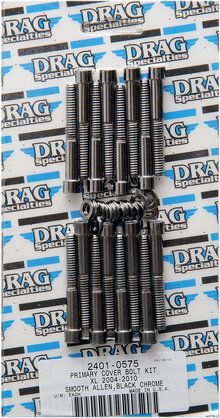 DRAG SPECIALTIES Bolt Kit - Primary Cover - Smooth - Black/Chrome - '04-'21 Sportster MK685SBK