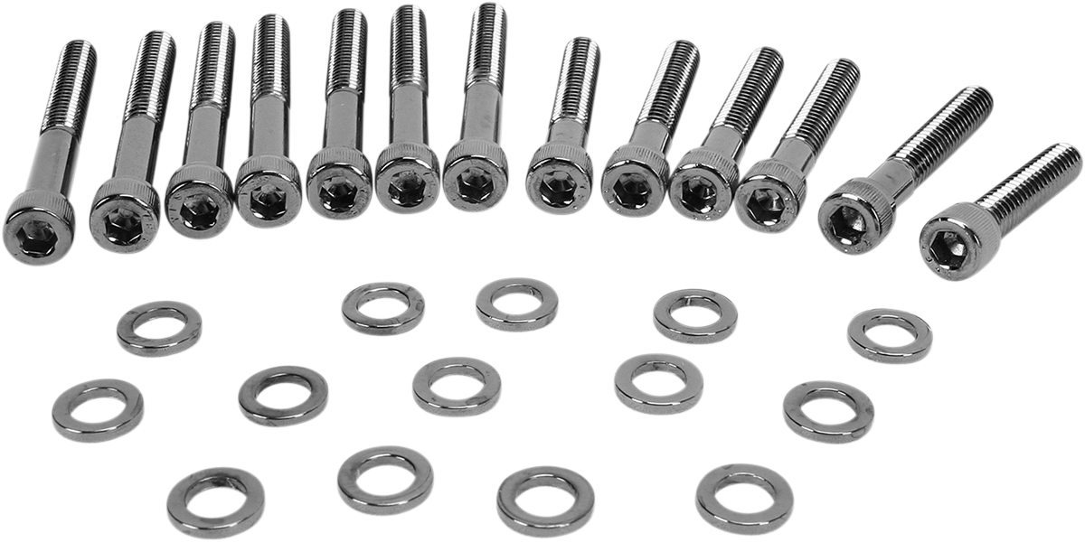 DRAG SPECIALTIES Bolt Kit - Cam Cover - Knurled - Black/Chrome - '04-'21 Sportster MK687BK