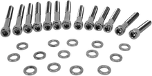 DRAG SPECIALTIES Bolt Kit - Cam Cover - Knurled - Black/Chrome - '04-'21 Sportster MK687BK