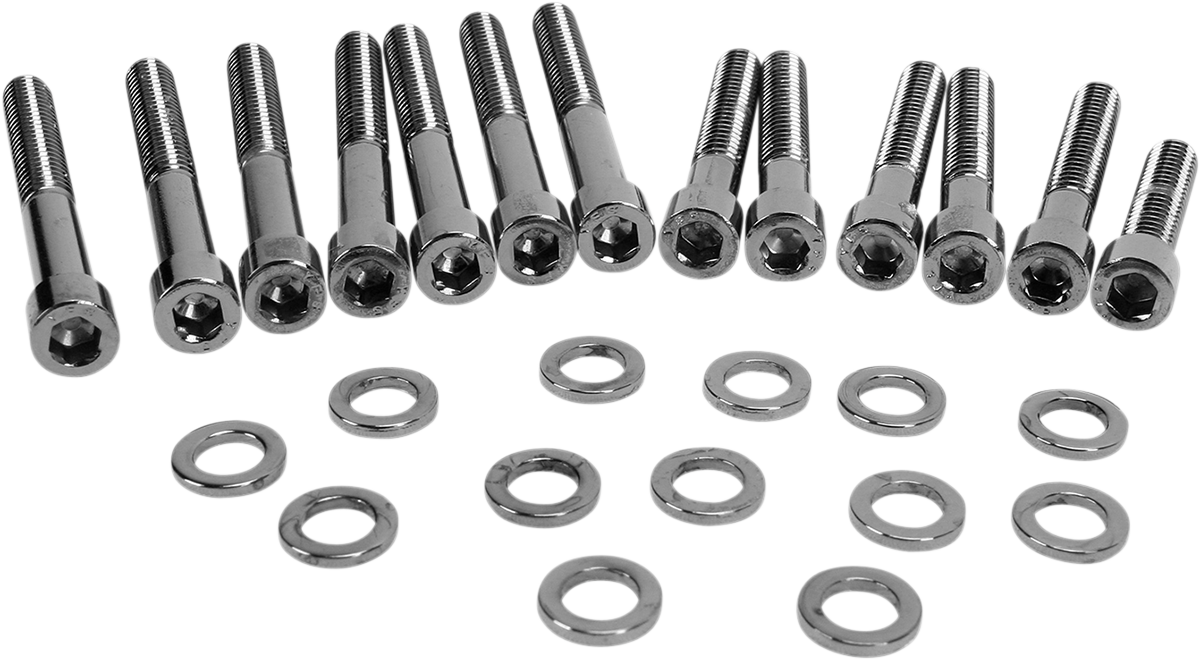DRAG SPECIALTIES Bolt Kit - Cam Cover - Smooth - Black/Chrome - '04-'21 Sportster MK687SBK