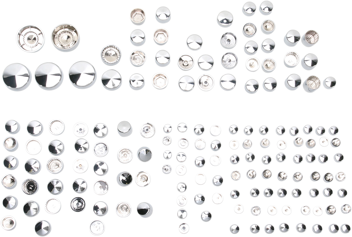 DRAG SPECIALTIES Bolt Cover Kit - Deluxe/Engine - Chrome - Dyna 352102