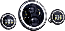 7" Led Hdlgt W/ Pass Blk Halo Indian