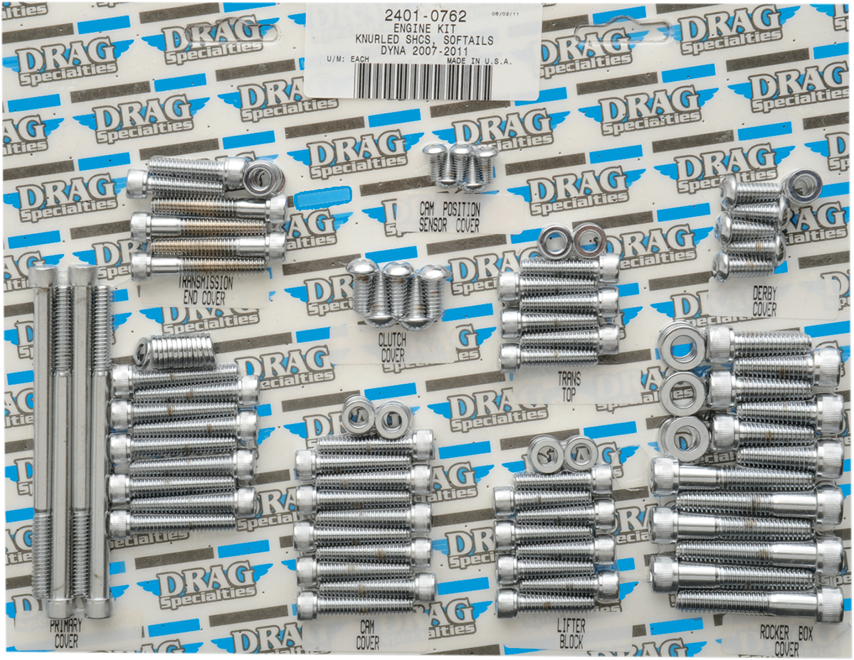 DRAG SPECIALTIES Bolt Kit - Complete Motor - Knurled/Socket-Head - '07-'17 Softail/Dyna MK699