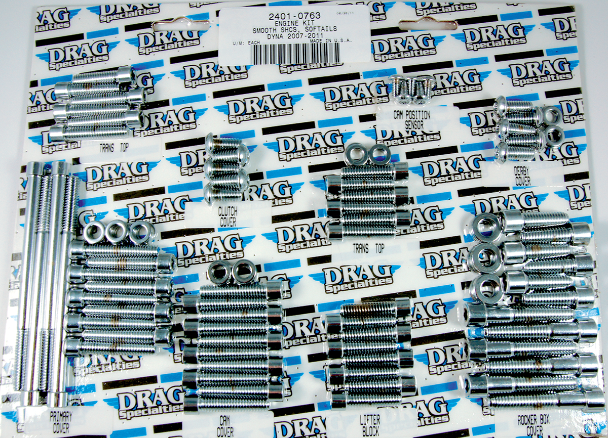 DRAG SPECIALTIES Bolt Kit - Complete Motor - Smooth/Socket-Head - '07-'17 Softail/Dyna MK699S