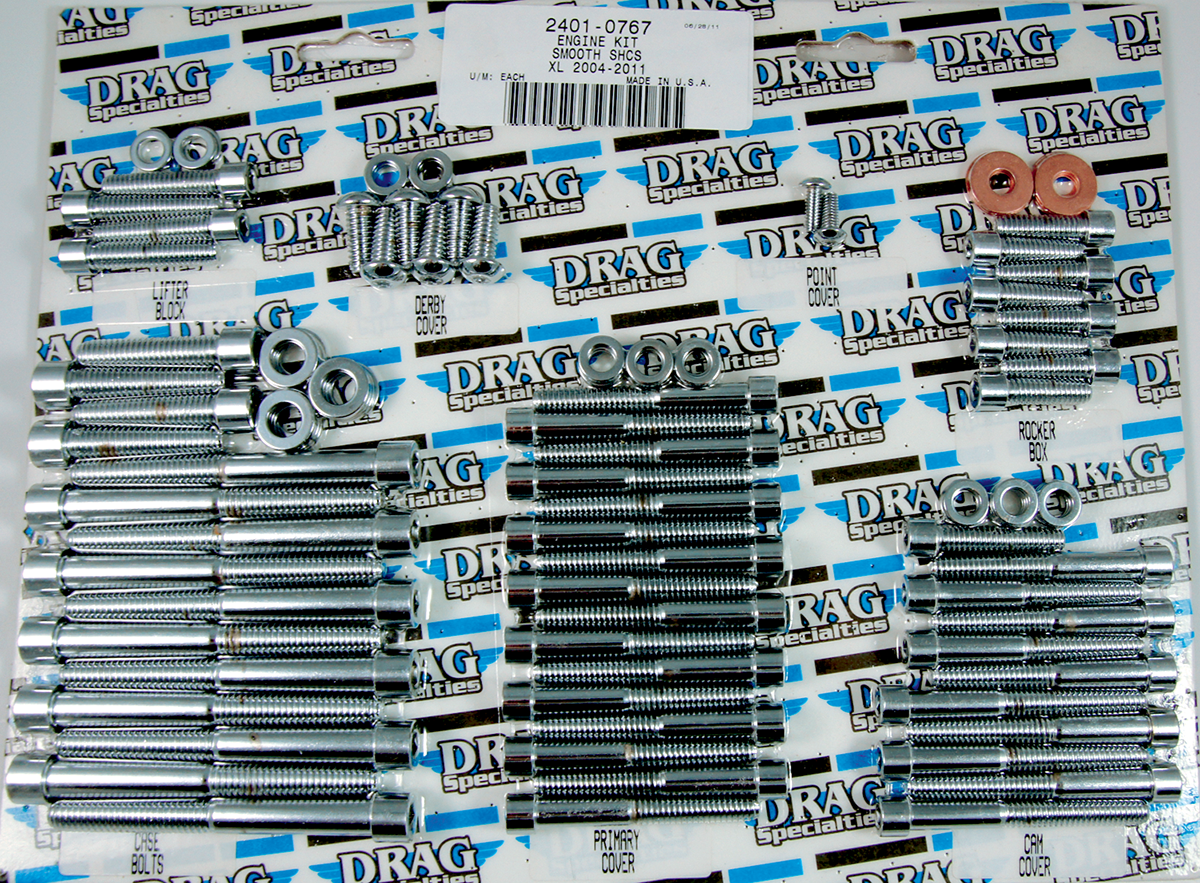 DRAG SPECIALTIES Bolt Kit - Complete Motor - Smooth/Socket-Head - '04-'21 Sportster MK694S