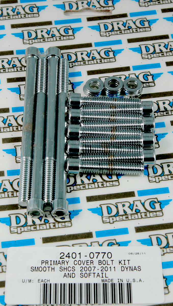 DRAG SPECIALTIES Bolt Kit - Primary Cover - Smooth - Chrome - Softail/Dyna MK672S