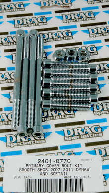 DRAG SPECIALTIES Bolt Kit - Primary Cover - Smooth - Chrome - Softail/Dyna MK672S