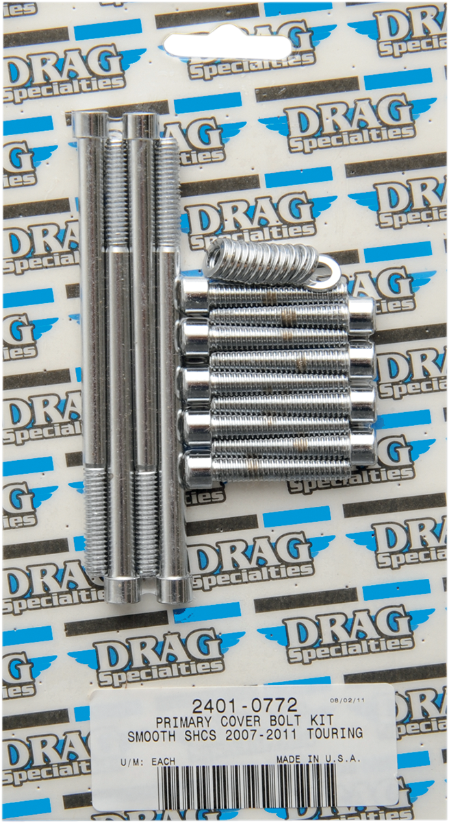 DRAG SPECIALTIES Bolt Kit - Primary Cover - Smooth - Chrome - Touring MK673S