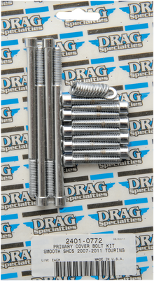 DRAG SPECIALTIES Bolt Kit - Primary Cover - Smooth - Chrome - Touring MK673S