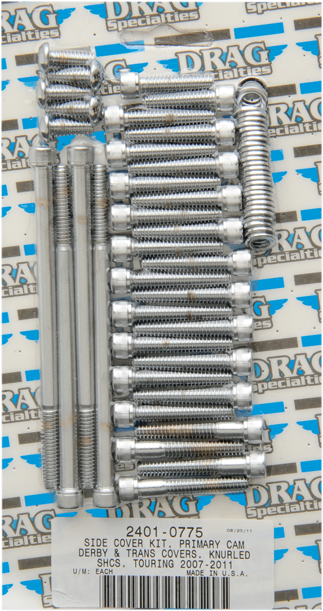 DRAG SPECIALTIES Bolt Kit - Primary/Transmission Side Cover/Derby Cover - Knurled - Touring MK696