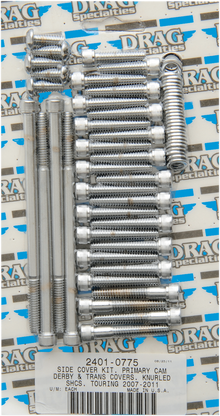 DRAG SPECIALTIES Bolt Kit - Primary/Transmission Side Cover/Derby Cover - Knurled - Touring MK696