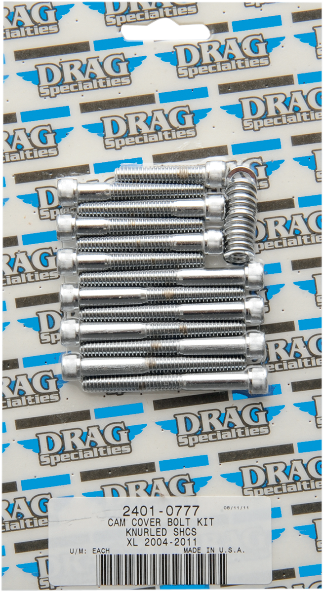 DRAG SPECIALTIES Bolt Kit - Cam Cover - Knurled - Chrome - '04-'21 Sportster MK687