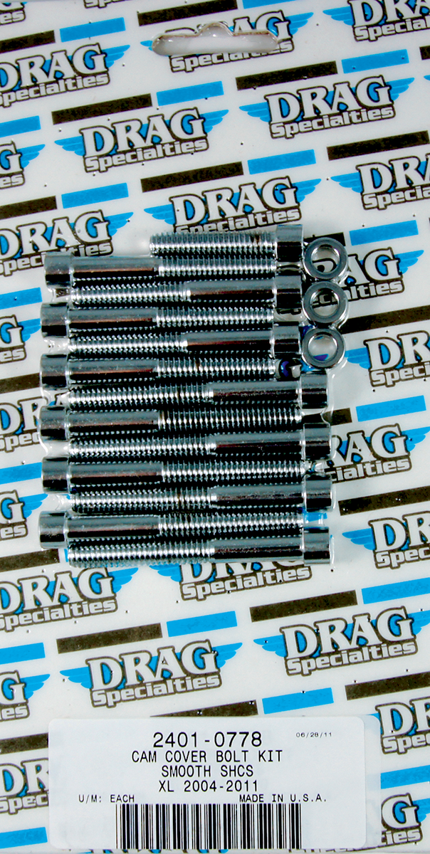 DRAG SPECIALTIES Bolt Kit - Cam Cover - Smooth - Chrome - '04-'21 Sportster MK687S
