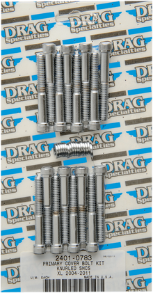 DRAG SPECIALTIES Bolt Kit - Primary Cover - Knurled - Chrome - Sportster MK685