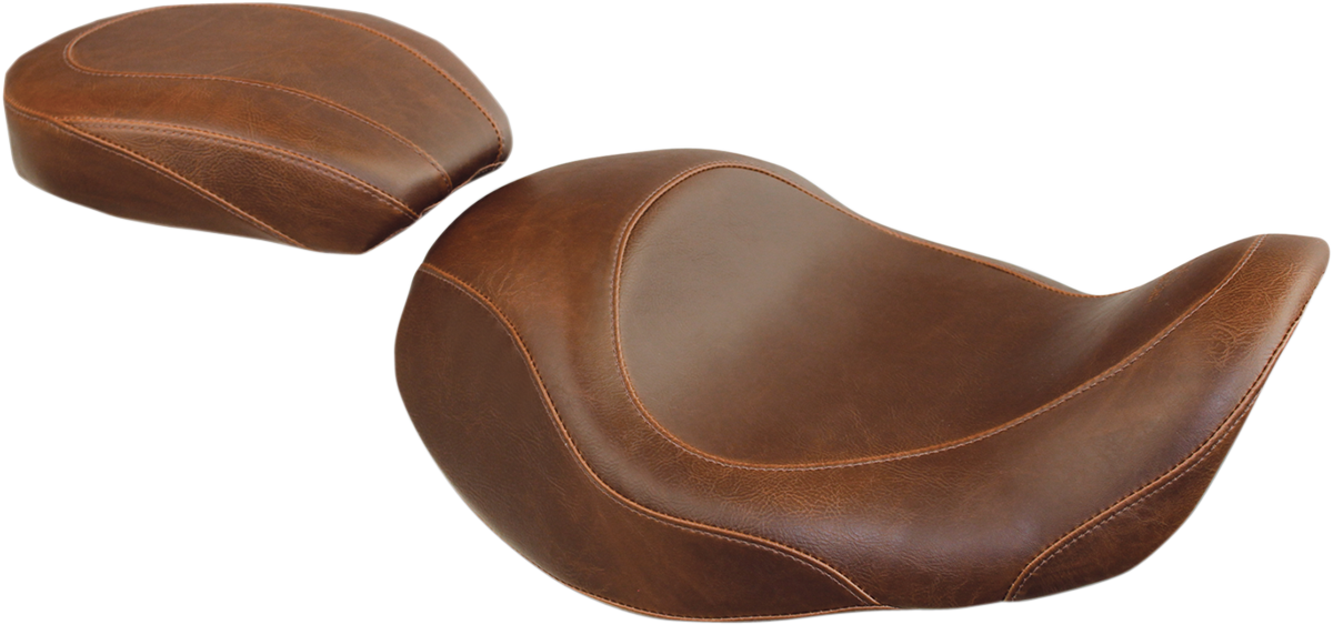 MUSTANG Forward Wide Tripper Solo Seat - Plain - Brown - Dyna '06-'17 76708